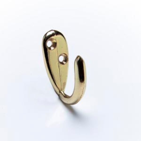 HOOK WARDROBE SINGLE BRASS PLATED