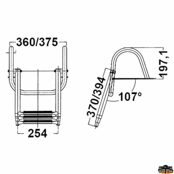 LADDER FOLDING TELESCOPIC S/S 3-STEP 360MM - Image 3