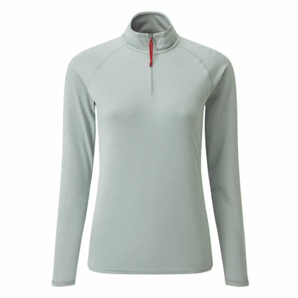 GILL POLO L/S UV TECH ZIP WOMEN MED-GREY