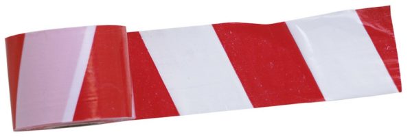 HAZARD TAPE WHITE/RED 200MT ROLL