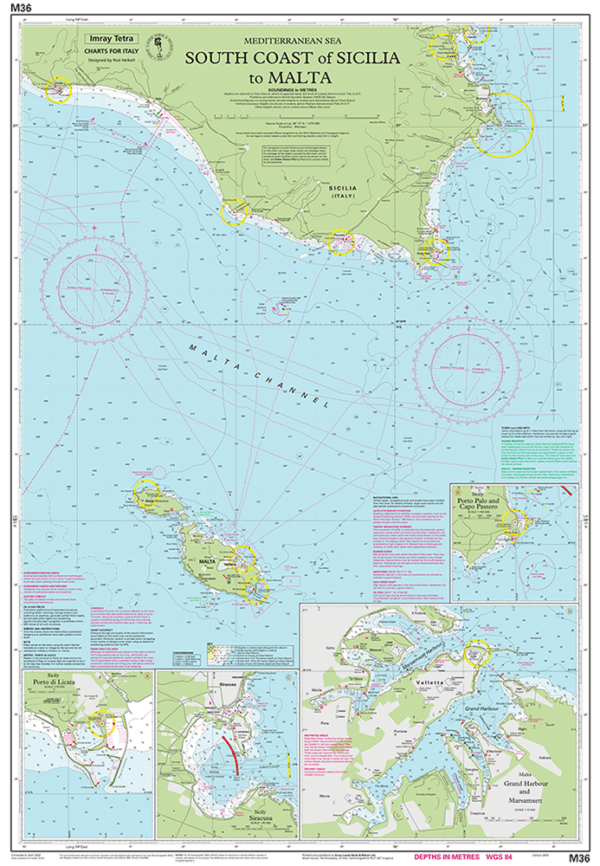 IMRAY CHART M36 S/COAST SICILY TO MALTA - Image 2