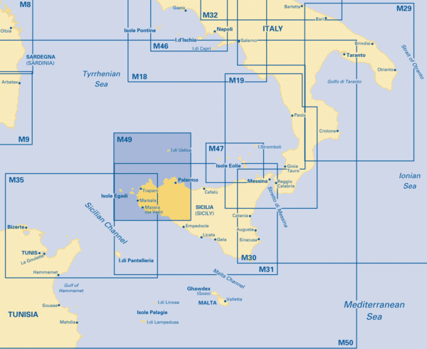 IMRAY CHART M49 WEST SICILY EGADI ISL. - Image 2
