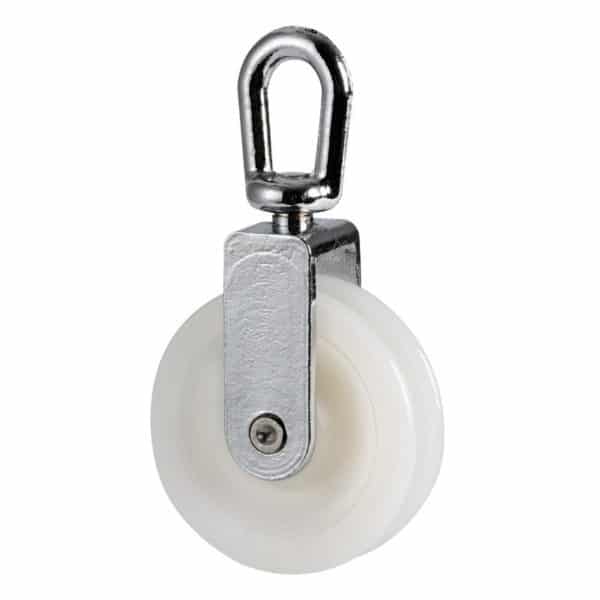 PULLEY DBL-JOINT W/BRIDGE NYL/BRS 50MM