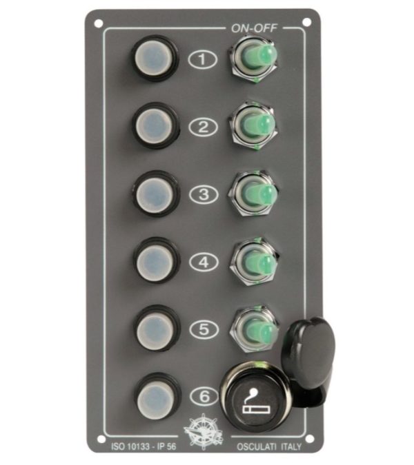 SWITCH PANEL 5+1-SWITCH/PLUG VERT 90X170