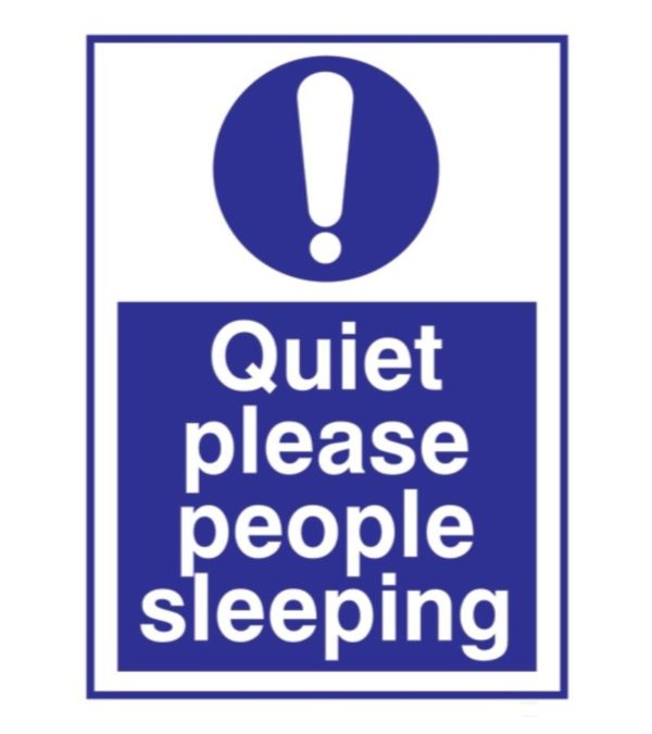 SIGN VS QUIET PEOPLE SLEEPING 15X20CM