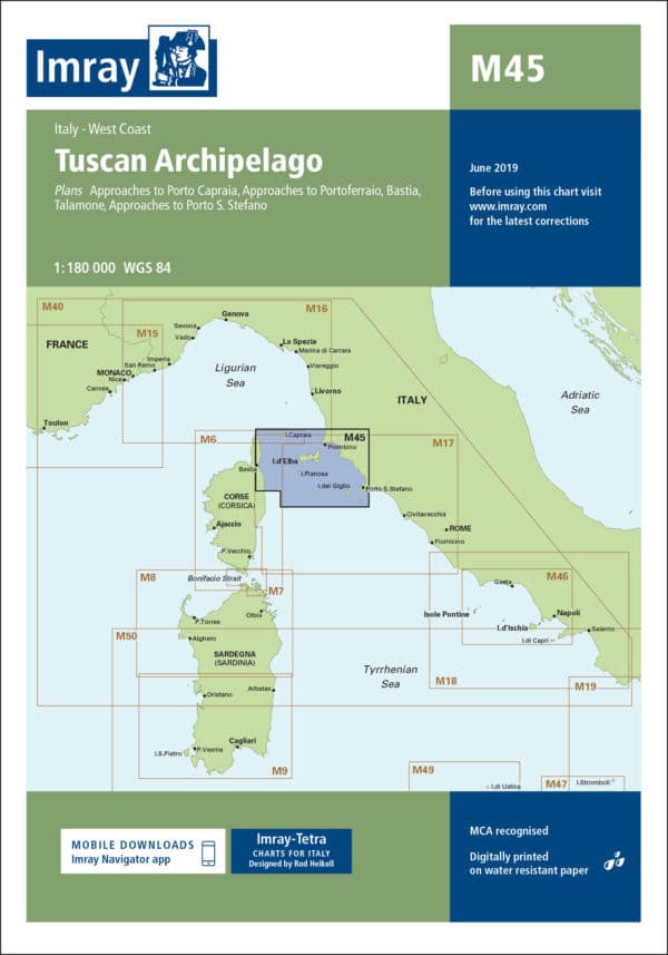 IMRAY CHART M45 TUSCAN ARCHIPELAGO