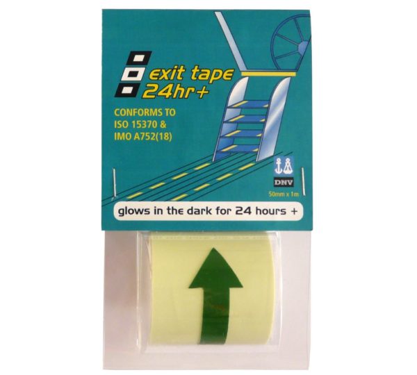 GLOW TAPE EXIT ARROWS 50MM X 1MT