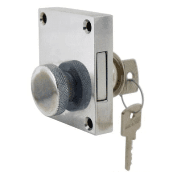 LOCK W/KEY & KNOB INISDE BRS C/P 62X53MM