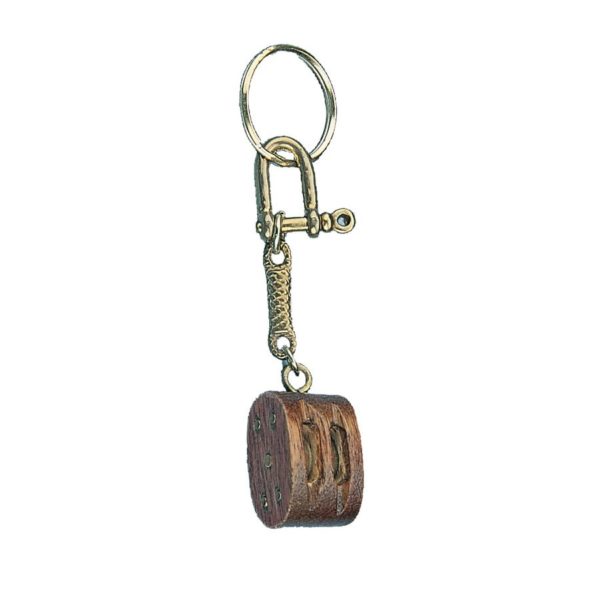 KEY RING PULLY-BLOCK DOUBLE WOOD TE