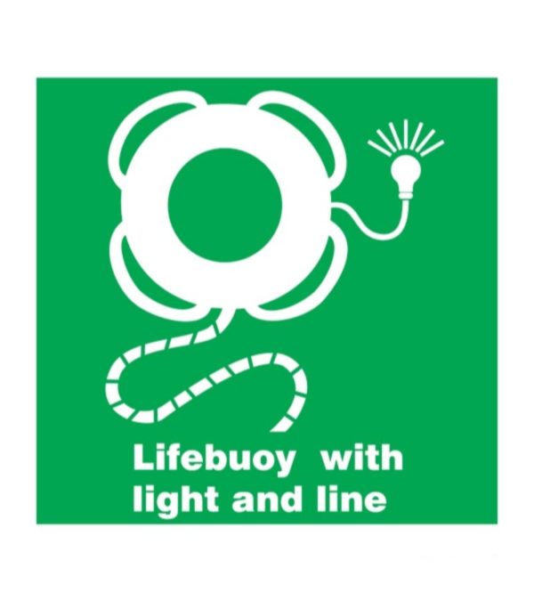 SIGN FS LIFEBUOY W/LIGHT & LINE  5X 5CM