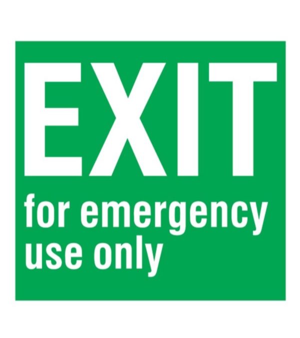 SIGN FS EXIT EMERGENCY USE ONLY 15X15CM