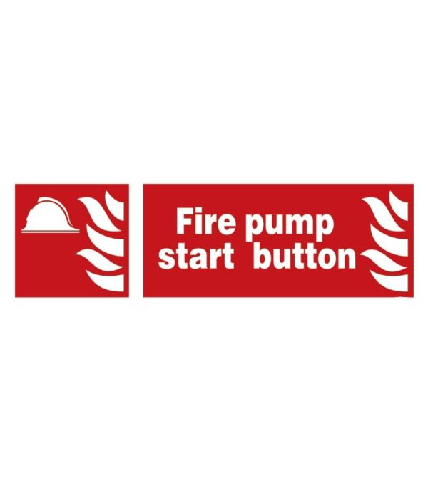 SIGN FS FIRE PUMP START BUTTON 30X10CM