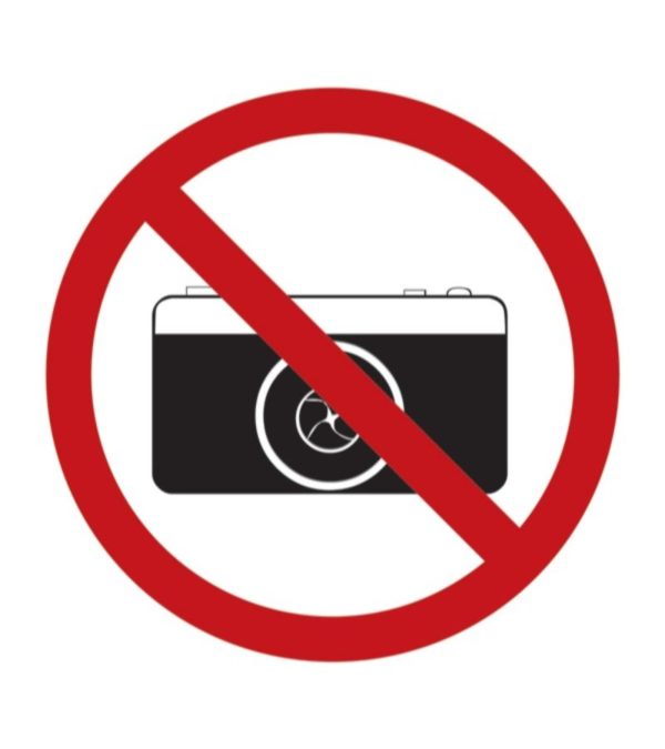 SIGN VS NO CAMERAS  5X5CM