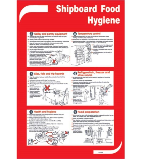 SIGN VS SHIPBOARD FOOD HYGIENE 35X50CM