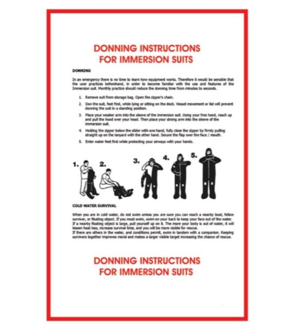 SIGN VS IMMERSION SUITS DONNING 35X50CM