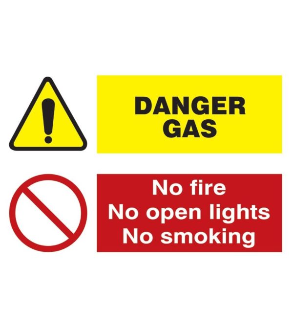 SIGN VS DANGER GAS NO FIRE...  20X30CM