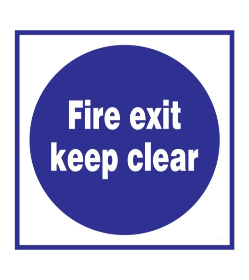 Cartello Uscita Di Sicurezza 'Fire Exit Keep Clear' - Adesivo Vinile 200x400mm - Viking
