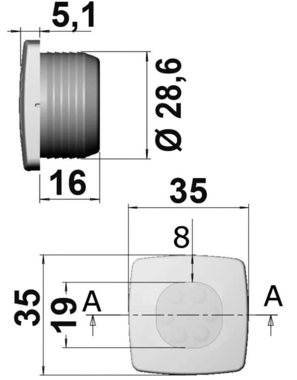 LIGHT COURTESY SQR S/S 12/24V 2-LED - Image 2