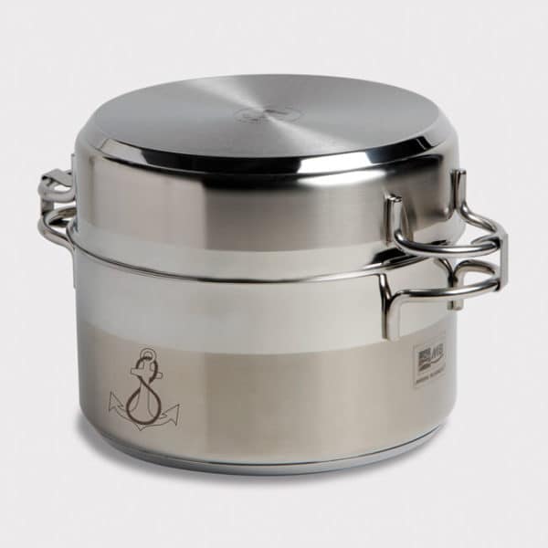 COOKING POTS STAINLESS STEEL SET: 4 COOKWARE + LIDS MB