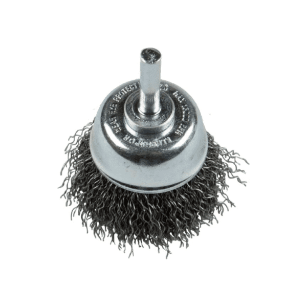 CUP-BRUSH W/SHAFT S/S CRIMPED 50X6MM