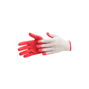 GLOVES-COT-POLY.KNIT+GRIP-SPOT-RED-LRG-HARDY