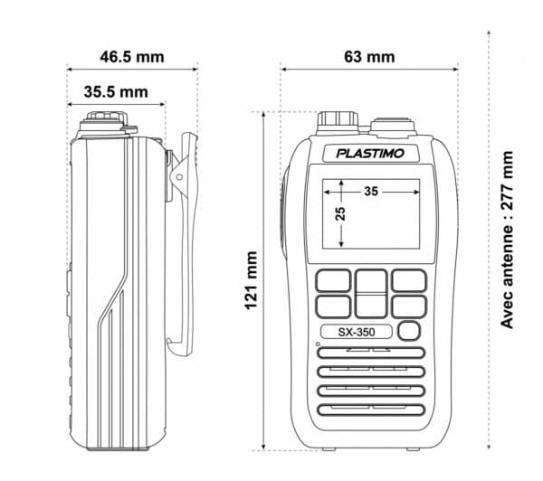 VHF SX-350 HAND-HELD WATERPROOF PLASTIMO - Image 3