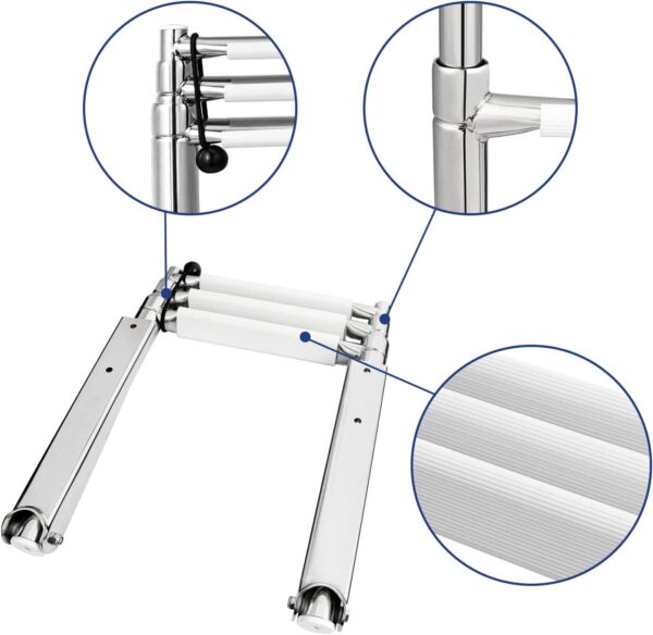 LADDER TELESCOPIC OVER PLATFORM 3-STEP WHITE - Image 3