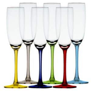 GLASS CHAMPAGNE PARTY, 6 Pc