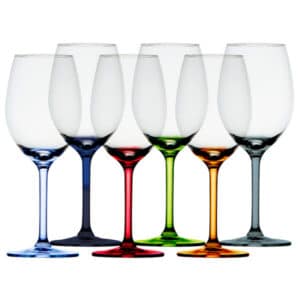 GLASS WINE W/STEM LONG PARTY, 6 Pc