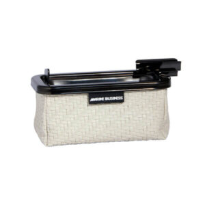ASHTRAY RECT. CIGAR BLK RATTAN WHITE